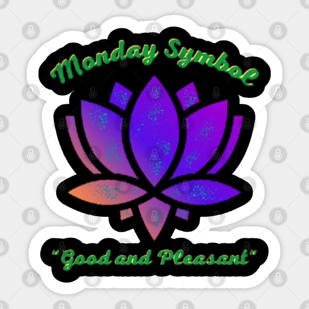 Monday symbol and a positive meaning Sticker by Virtual Designs18